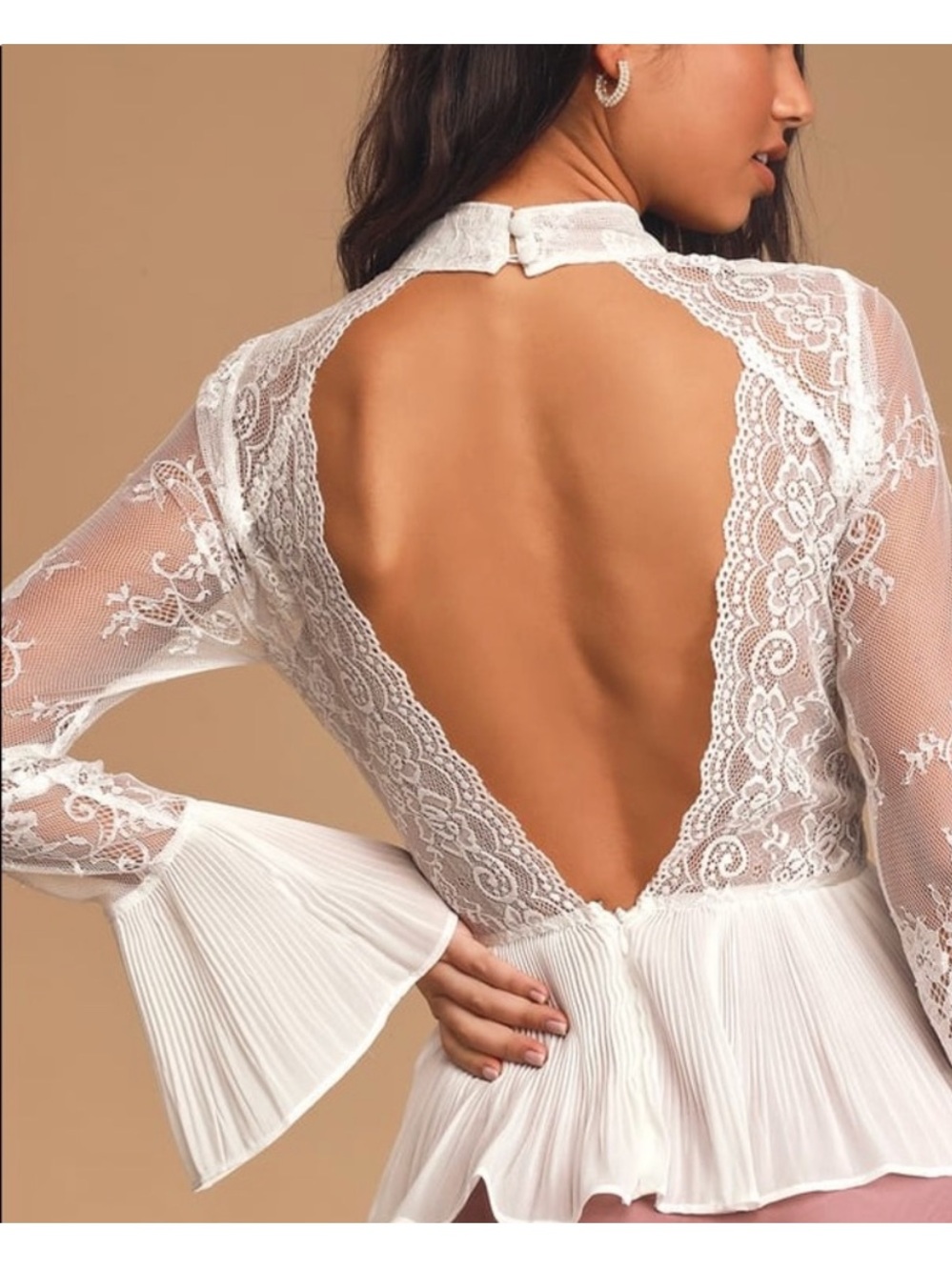 Lulu’s Backless Lace Top - Picture 2 of 2